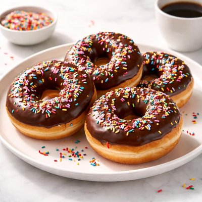 Choclate sprinkle doughnuts