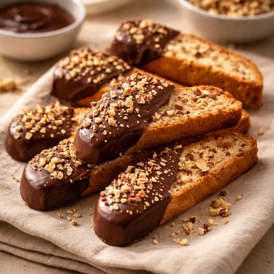 Chocolate-covered biscotti