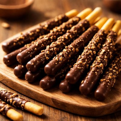 Chocolate-covered biscuit stick