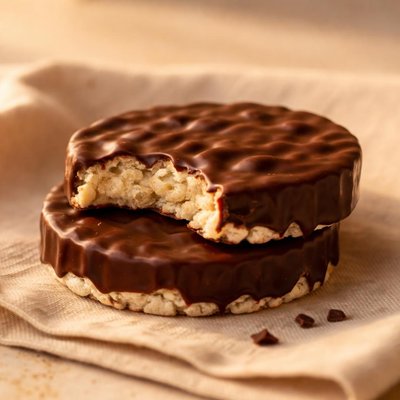 Chocolate-covered rice cracker