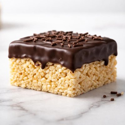 Chocolate-covered rice krispie treat