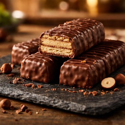 Chocolate-covered wafer bars
