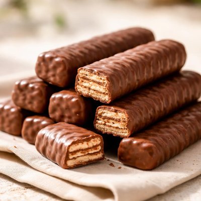 Chocolate-covered wafer sticks