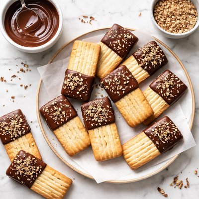 Chocolate-dipped biscuits
