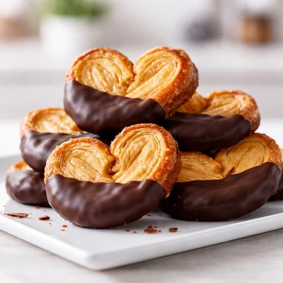 Chocolate-dipped palmier