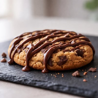 Chocolate-drizzled cookie