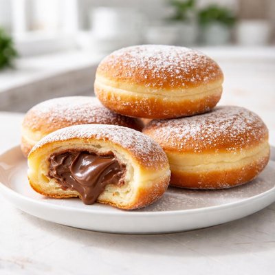 Chocolate-filled donuts