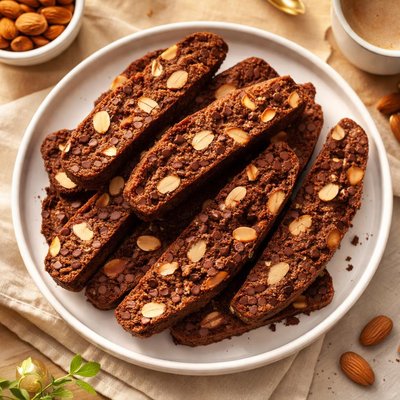 Chocolate almond biscotti