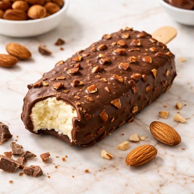 Chocolate almond ice cream bar