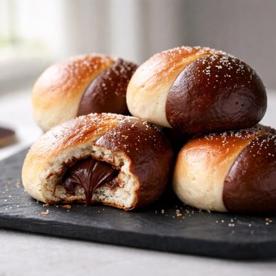 Chocolate and milk bread buns