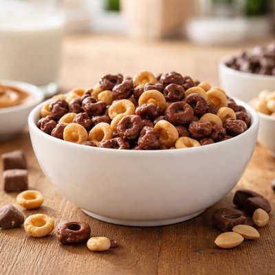 Chocolate and peanut butter cheerios