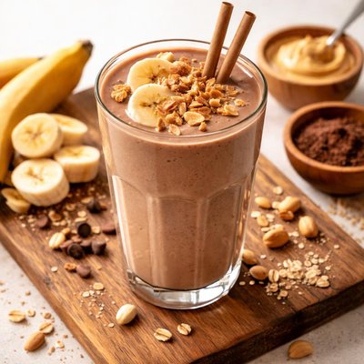 Chocolate banana peanut butter smoothie
