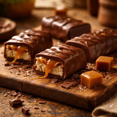 Chocolate bar with caramel