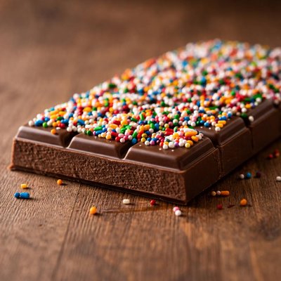 Chocolate bar with sprinkles