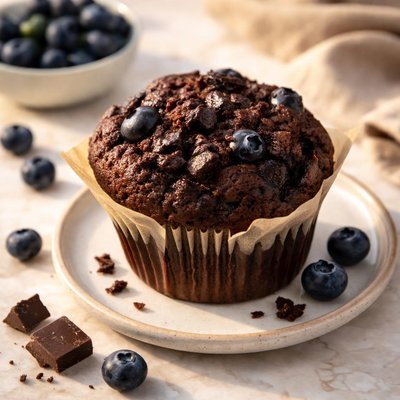 Chocolate blueberry muffin