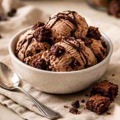 Chocolate brownie ice cream