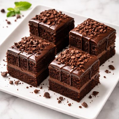 Chocolate cake pieces