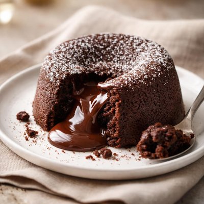 Chocolate cake with molten core