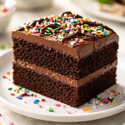 Chocolate cake with sprinkles