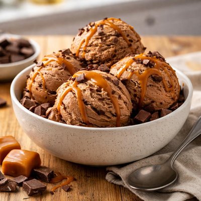 Chocolate caramel ice cream