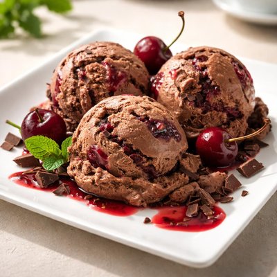 Chocolate cherry ice cream