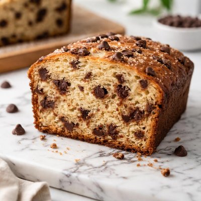 Chocolate chip bread slice
