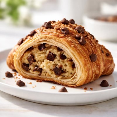 Chocolate chip cookie croissant