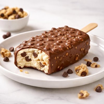 Chocolate chip cookie dough ice cream bar