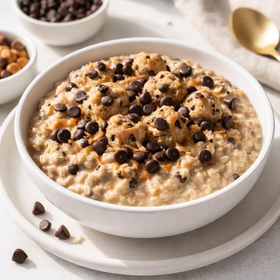 Chocolate chip cookie dough overnight oats