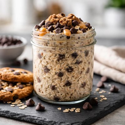 Chocolate chip cookie overnight oats