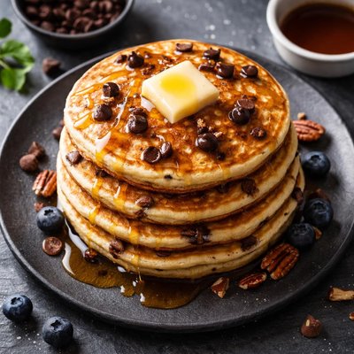 Chocolate chip kodiak pancake