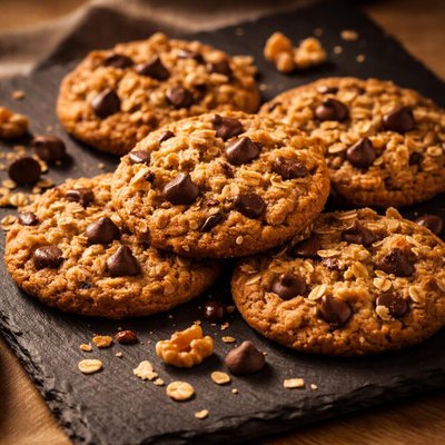 Chocolate chip oatmeal walnut cookie