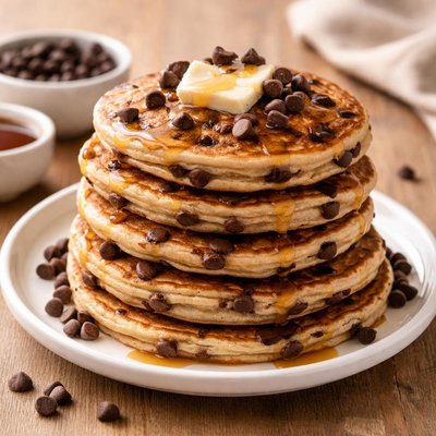 Chocolate chip protein pancakes
