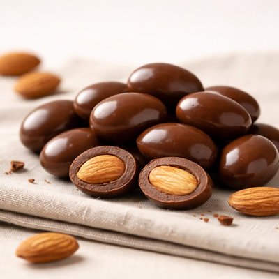 Chocolate coated almond