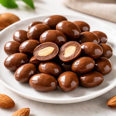 Chocolate coated almonds