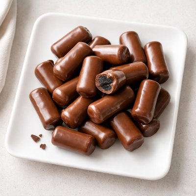 Chocolate coated licorice