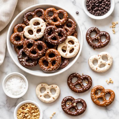 Chocolate coated pretzels