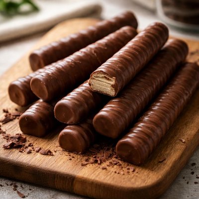 Chocolate coated wafers stick