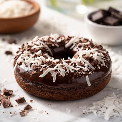 Chocolate coconut donut