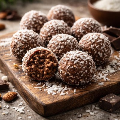 Chocolate coconut snack balls
