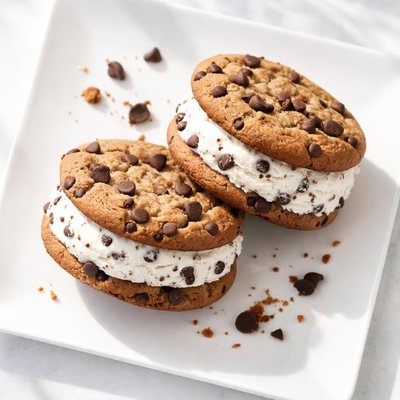 Chocolate cookie ice cream sandwich