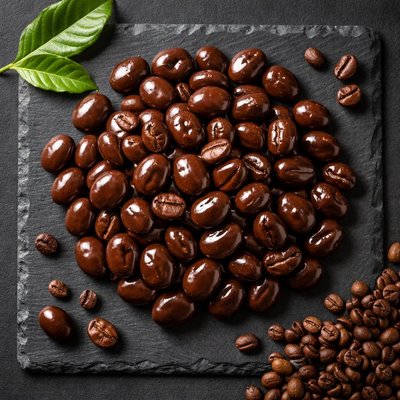 Chocolate covered coffee beans