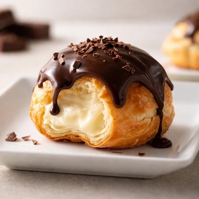 Chocolate covered cream puff
