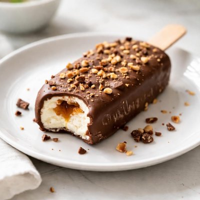 Chocolate covered ice cream bar