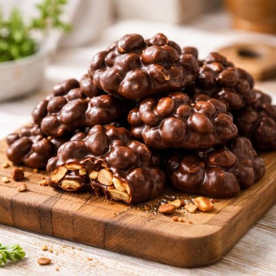 Chocolate covered nut cluster