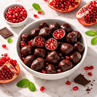 Chocolate covered pomagrante