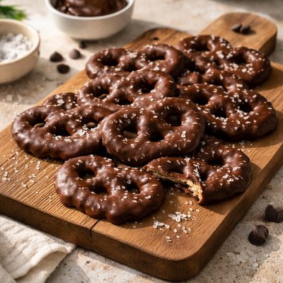 Chocolate covered pretzel crisps