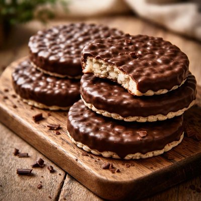 Chocolate covered rice cakes