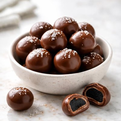 Chocolate covered salt licorice ball