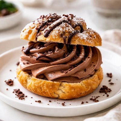 Chocolate cream puff